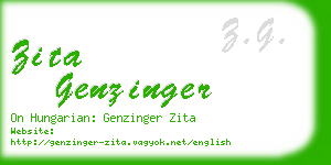 zita genzinger business card